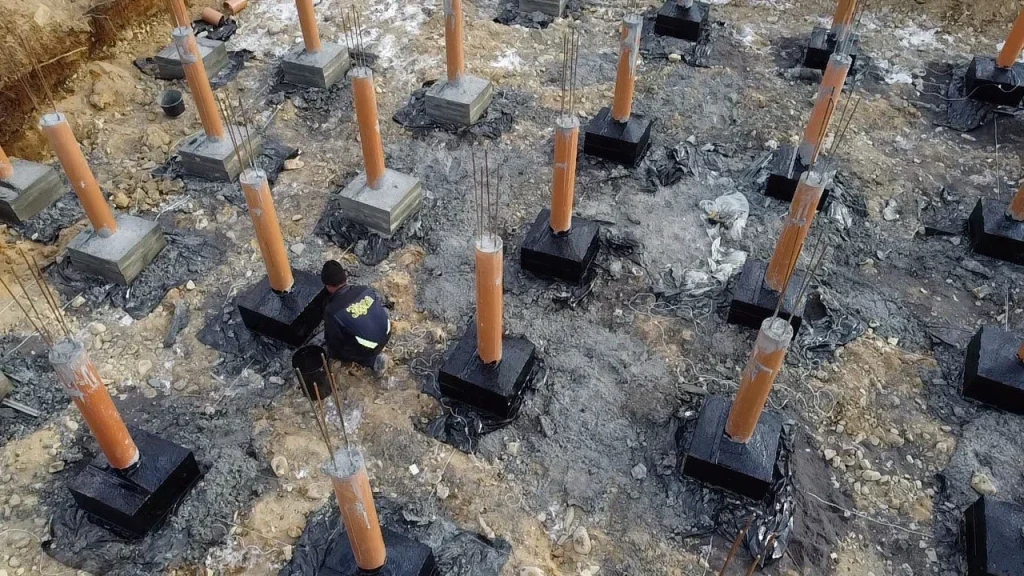 Изображение со свайным типом фундамента